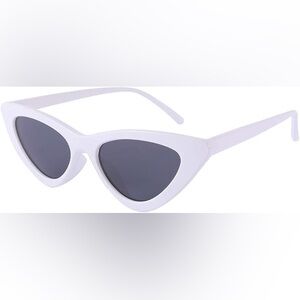 Retro Cat Eye Sunglasses White + Black